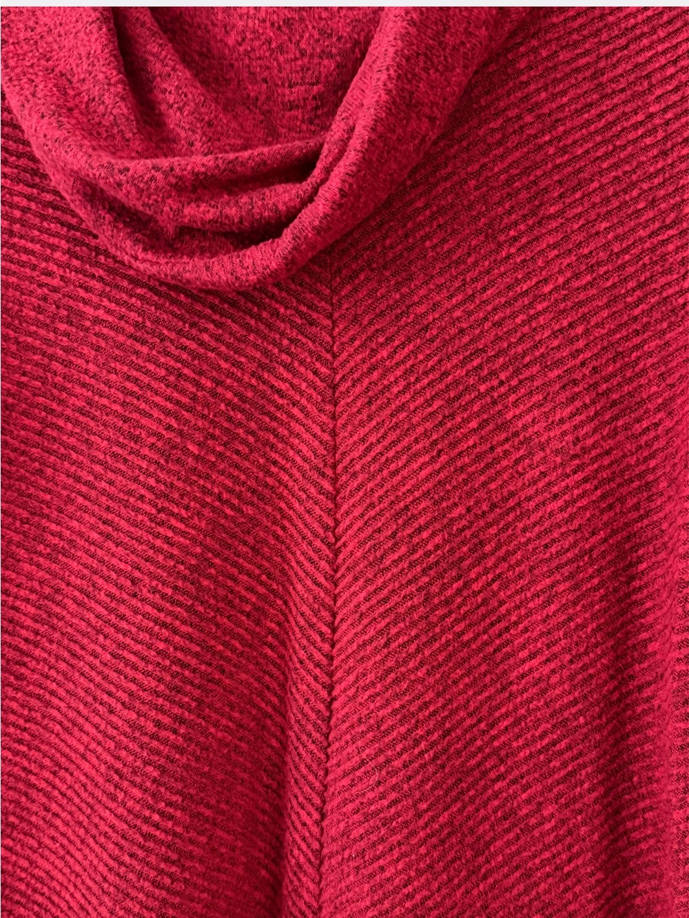 IZ Byer Red Marled Cowl Neck Pointed Hem Tunic Sweater Women’s Medium - Picture 3 of 6